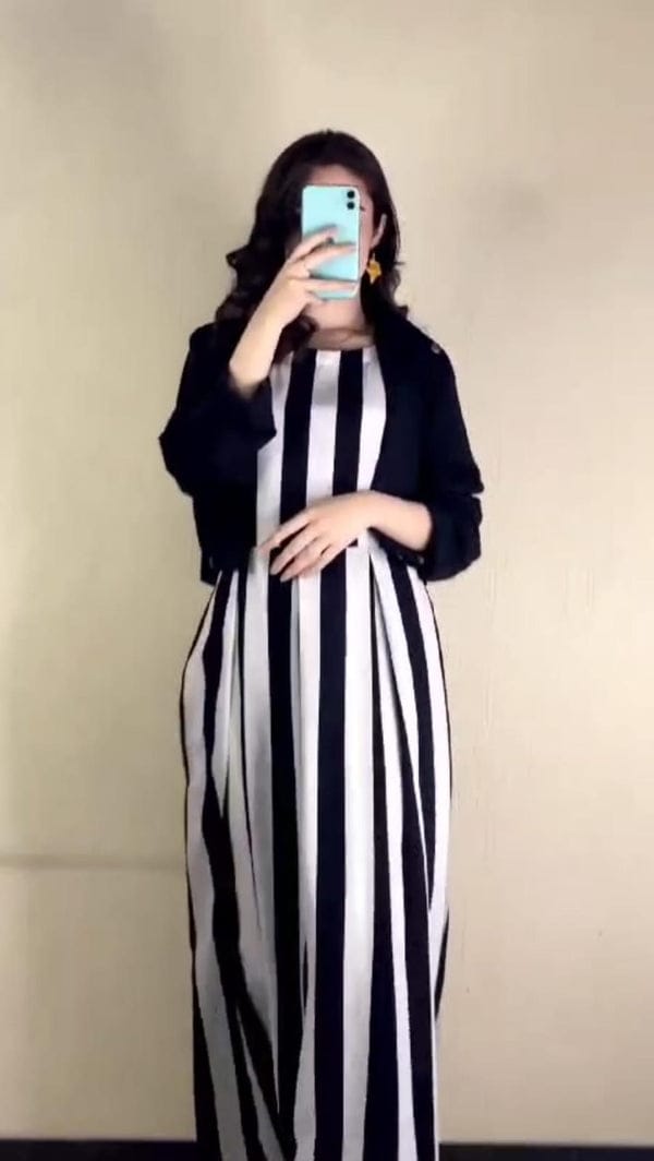 Zebra printed maxi with lelon Seperate Kot