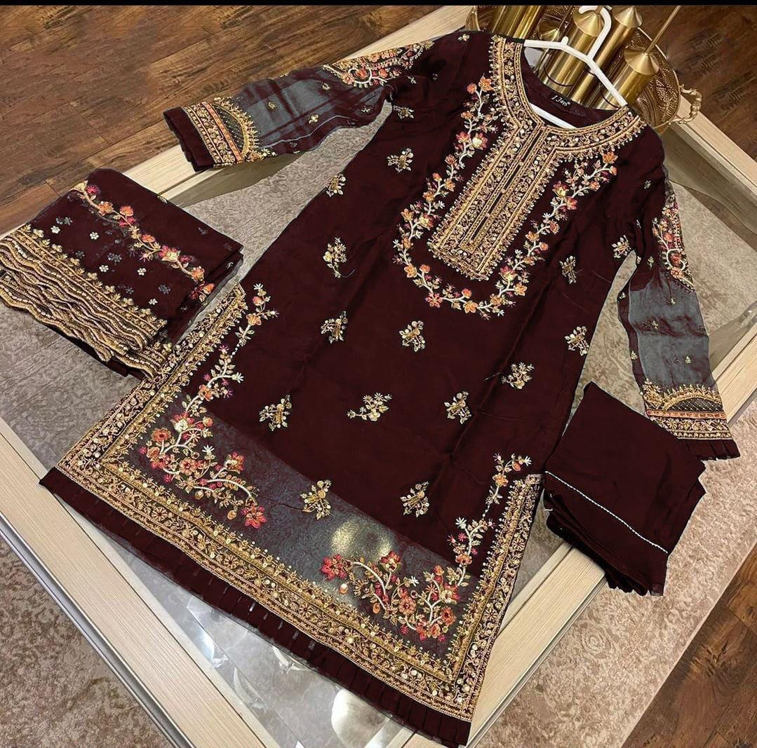 HEAVY EMBROIDERED 3PC