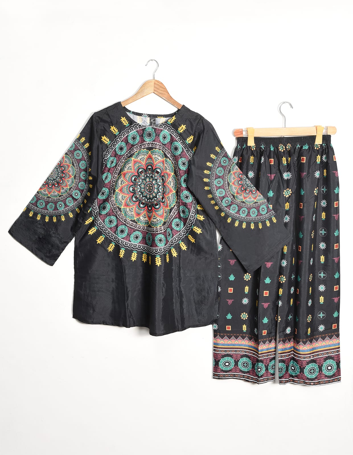 Printed shirt and printed trouser with handmade work