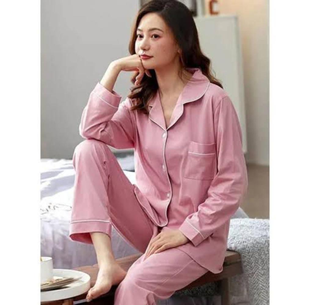 2 pcs stylish printed night silk suit