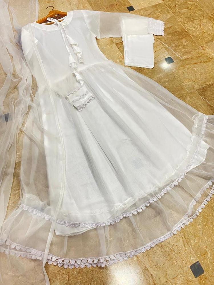 frill chiffon three piece maxi